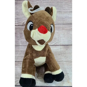 Fetch For Pets Plush Rudolph The Red-Nosed Reindeer Stuffed Dog Toy Squeaks 8"